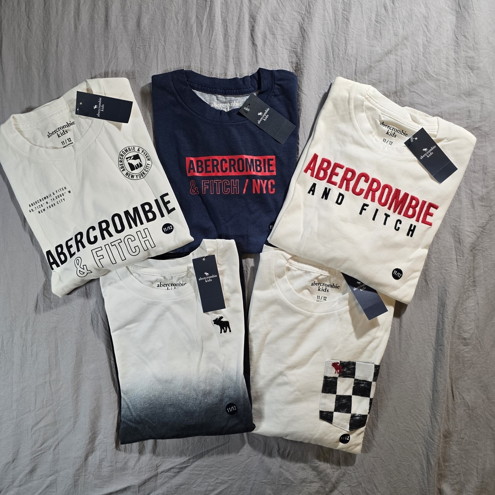 NWT Abercrombie & Fitch Graphic Long Sleeve T-Shirts Set of 5